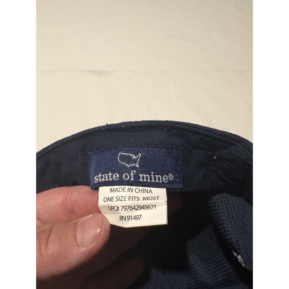 State of Mine USA Flag Hat Navy Blue Adjustable Baseball Cap Patriotic One Size - Picture 3 of 5